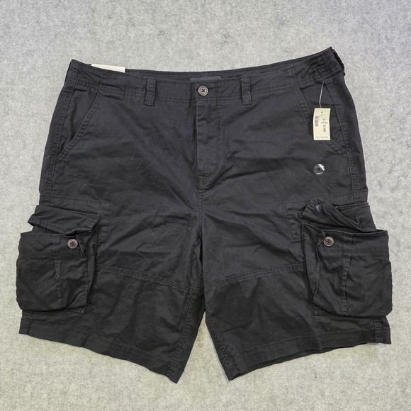 Aeropostale Shorts Mens 38 Black Cargo Stretch Cotton Casual Utility Pockets - Picture 2 of 16